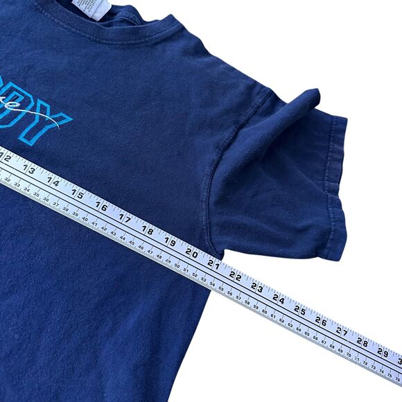 Vintage Body Glove T-Shirt Men’s Medium Navy Blue 100% Cotton Boxy Short Fit 90s - Picture 8 of 10